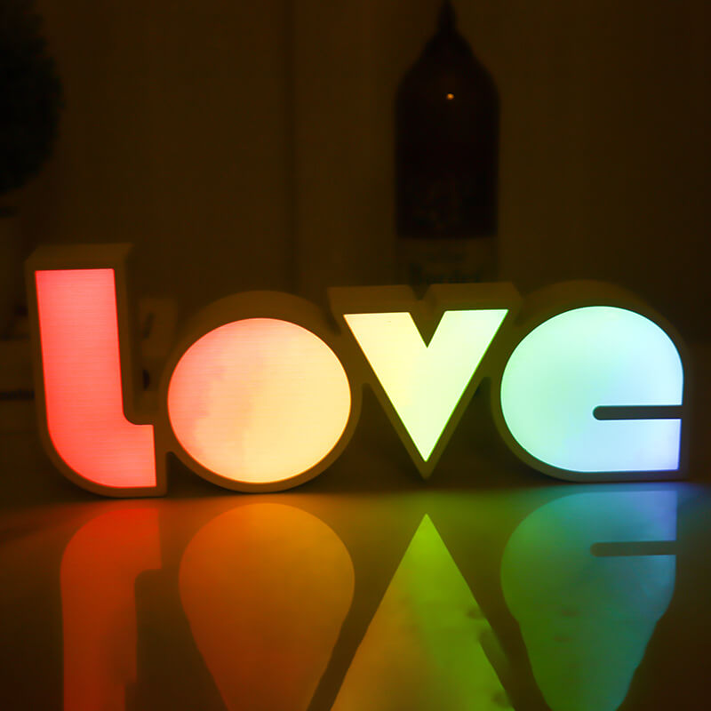 Creative PS LOVE Letters Wedding Valentines LED Table Lamp