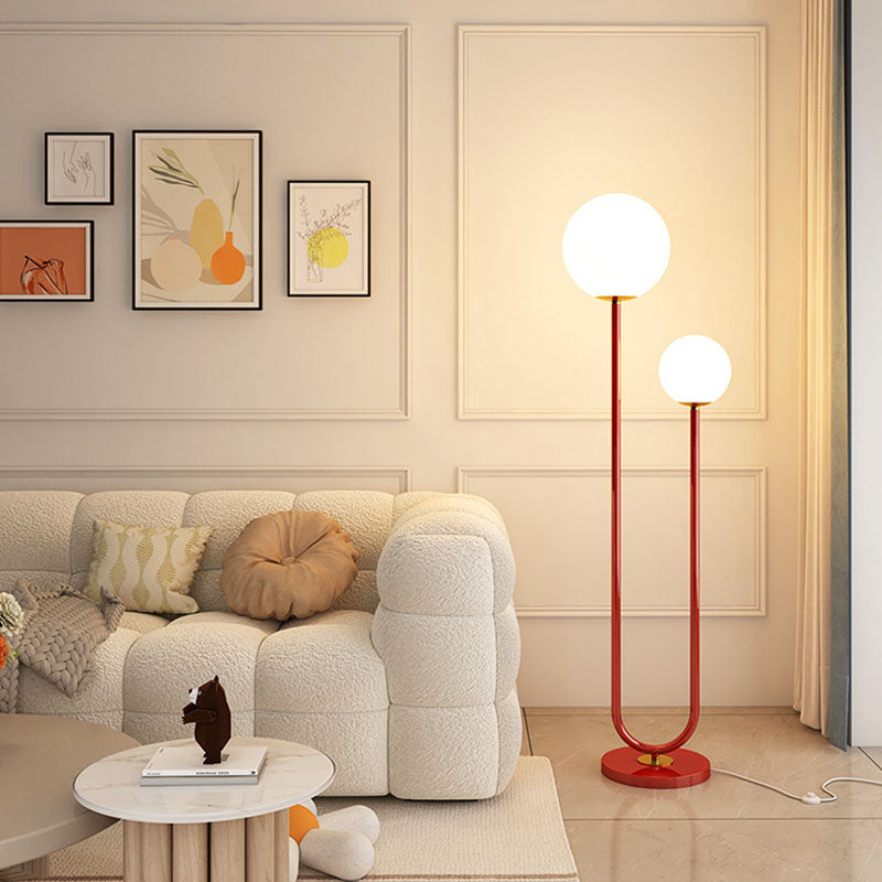 Modern Minimalist White 2-Light Floor Lamp
