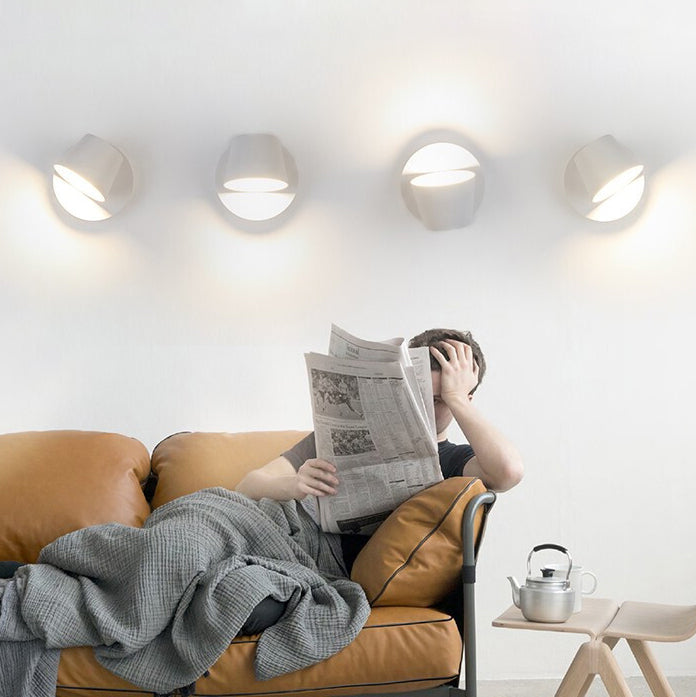 Modern Minimalist Dome Frosted Rotatable LED Reading Wall Sconce
