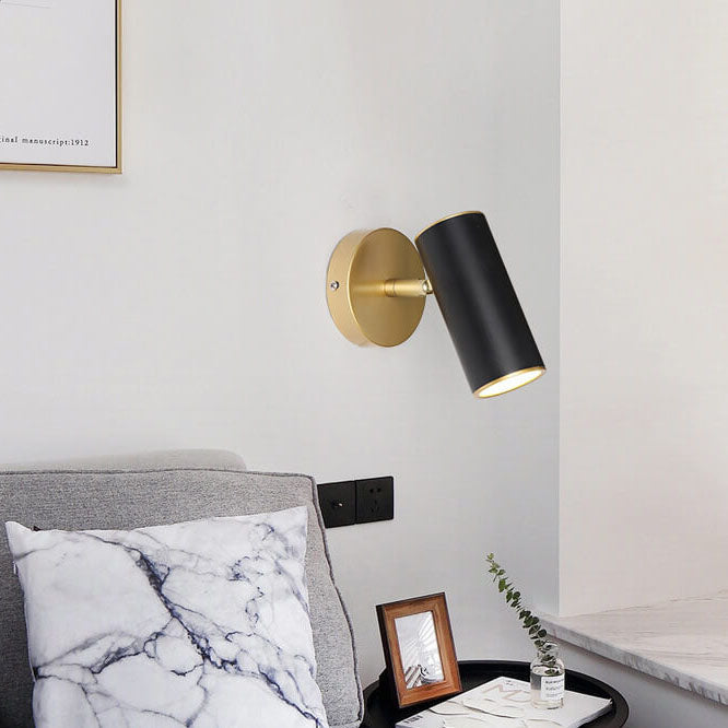 Modern Simplicity Plated Cylindrical Spotlight Wall Sconce