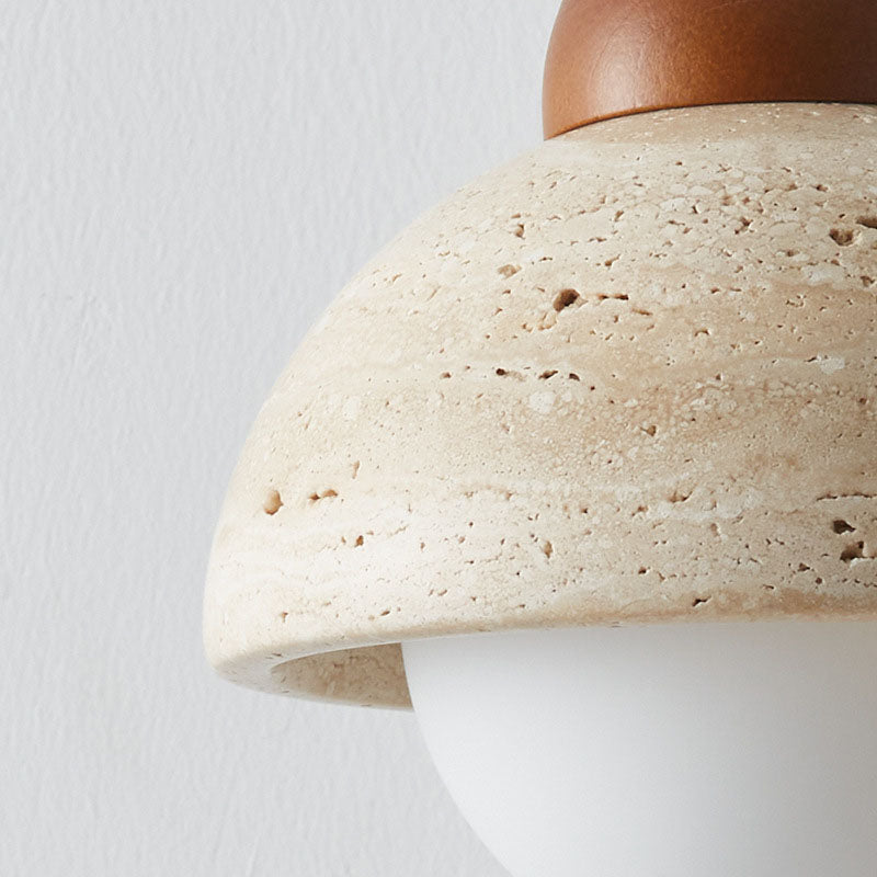 Japanese Wabi-Sabi Solid Wood Glass Horn Wall Sconce