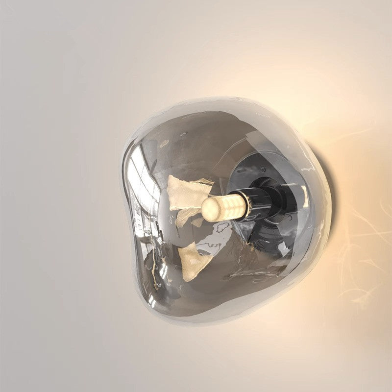 Modern Minimalist Irregular Spherical Glass Wall Sconce