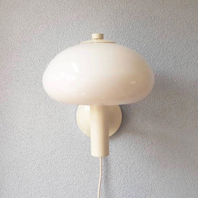 Contemporary Nordic Milk White Iron Glass Dome Wall Sconce