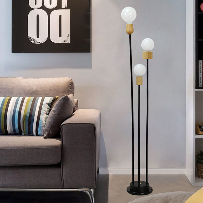 Industrial White 3-Light Floor Lamp