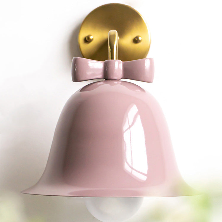 Traditional French Bell Butterfly Round Iron Wall Sconce