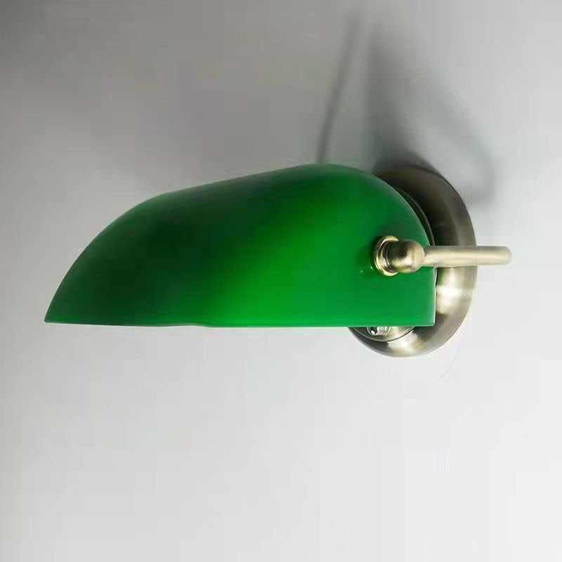 Traditional Vintage Glass Iron Round Zipper Wall Sconce