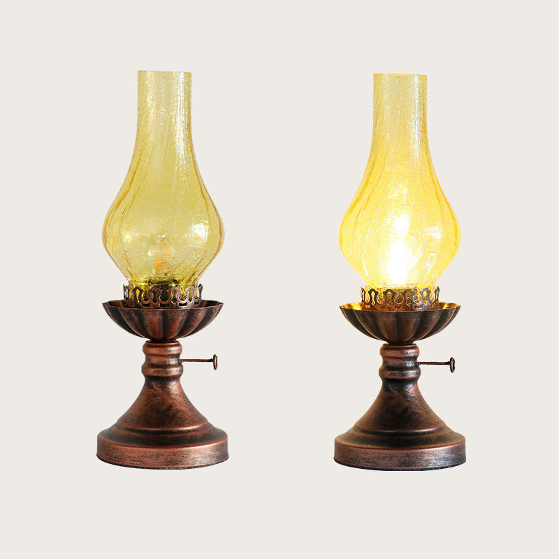 Traditional Vintage Candelabra Iron Glass 1-Light Table Lamp