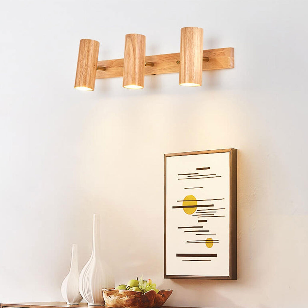Modern Minimalist Wood Track Spotlight Wall Wall Sconce