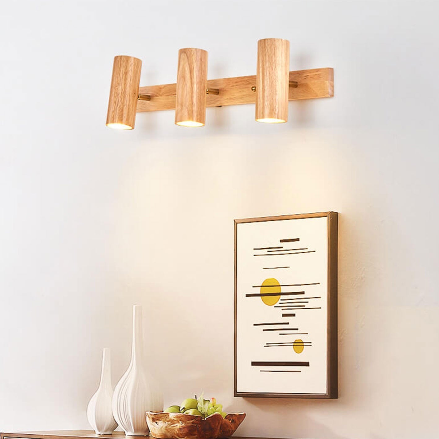Modern Minimalist Wood Track Spotlight Wall Wall Sconce