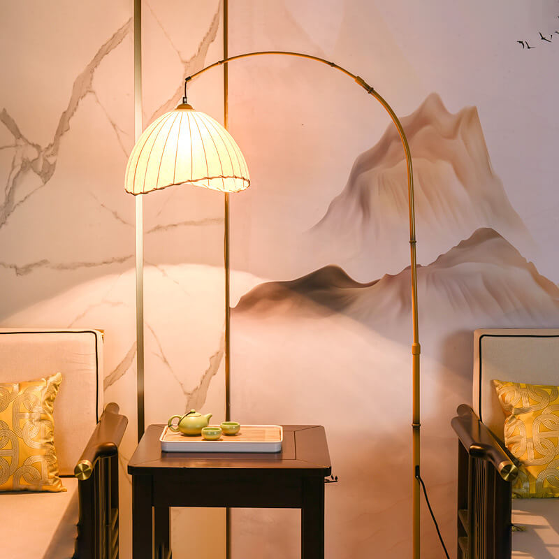 Vintage Beige Floor Lamp