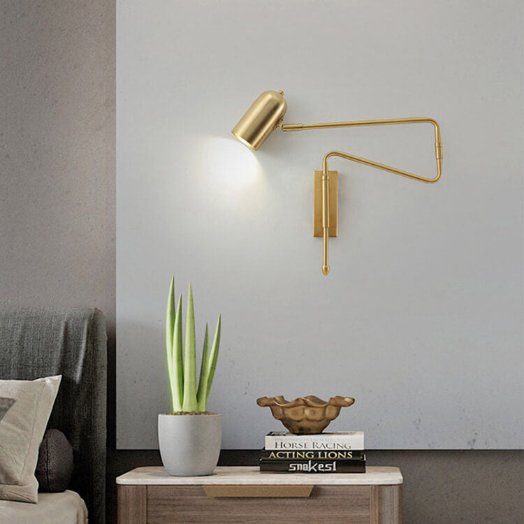 Contemporary Nordic Iron Cylinder Swing Arm Wall Sconce