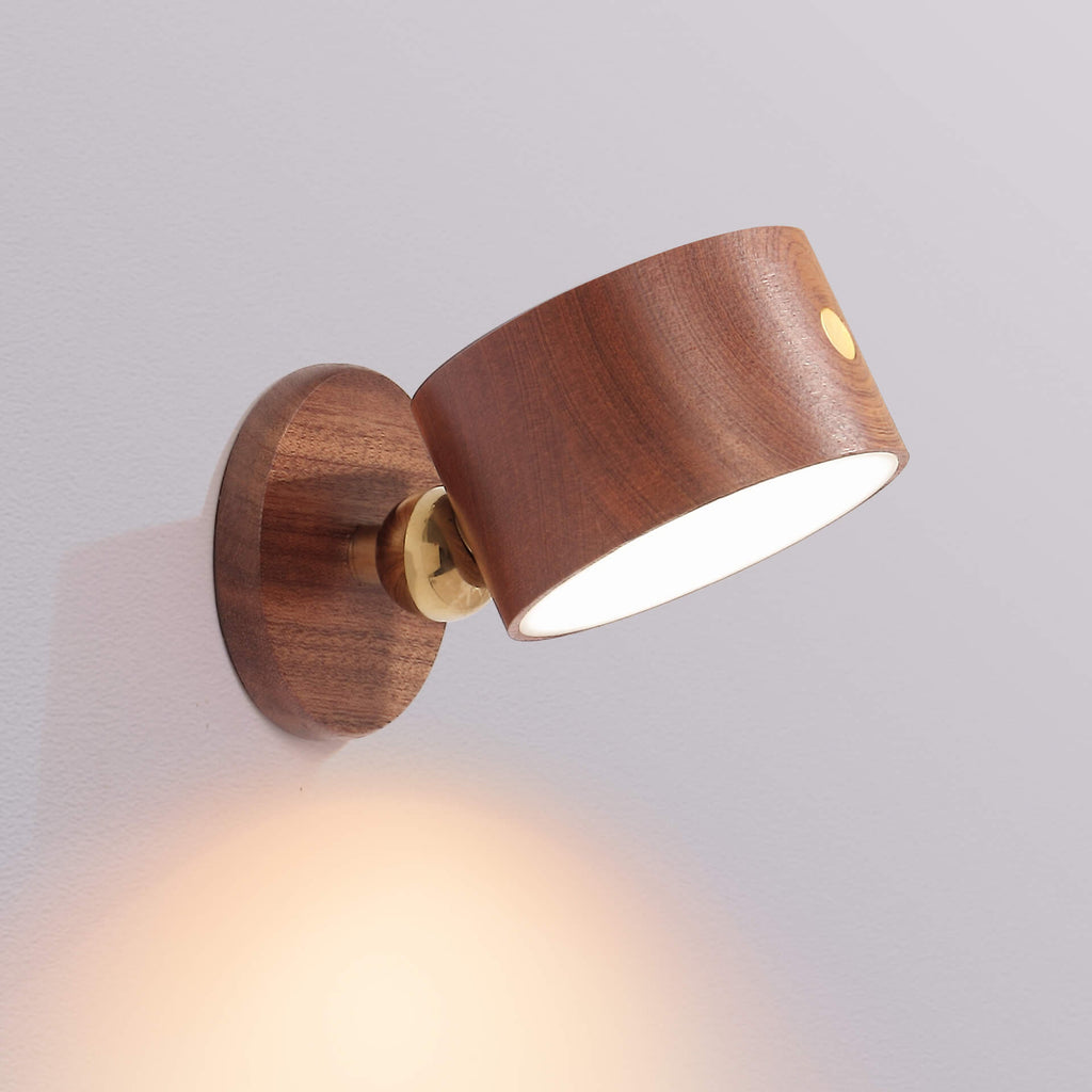 Simple Wooden USB Rechargeable Touch Magnetic Wall Sconce