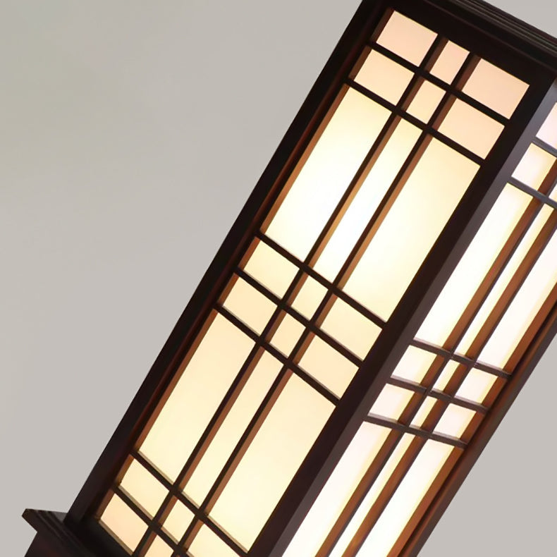 Traditional Chinese Walnut Arc Floor Lamp