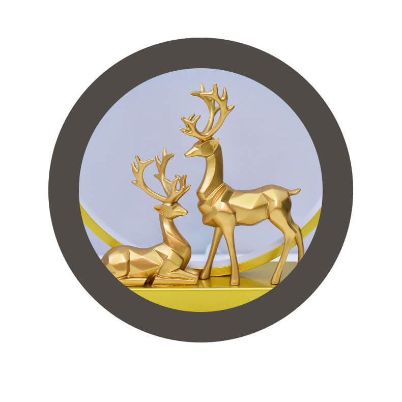 Nordic Iron Acrylic Circle Deer USB Plug-in LED Table Lamp