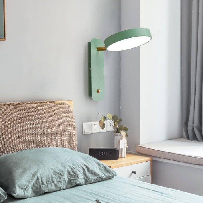 Nordic Simple Round Rotatable Switch LED Reading Wall Sconce