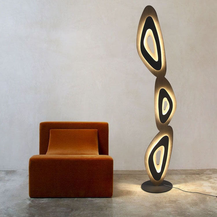 Modern Minimalist Black 3-Light Floor Lamp