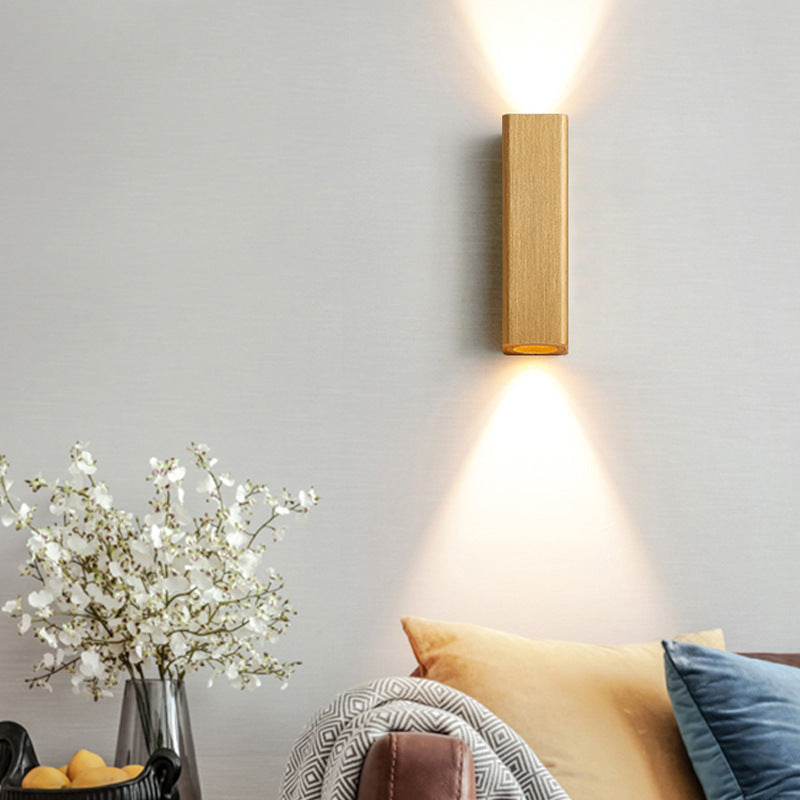 Nordic Minimalist Brushed Aluminum Rectangular Wall Sconce