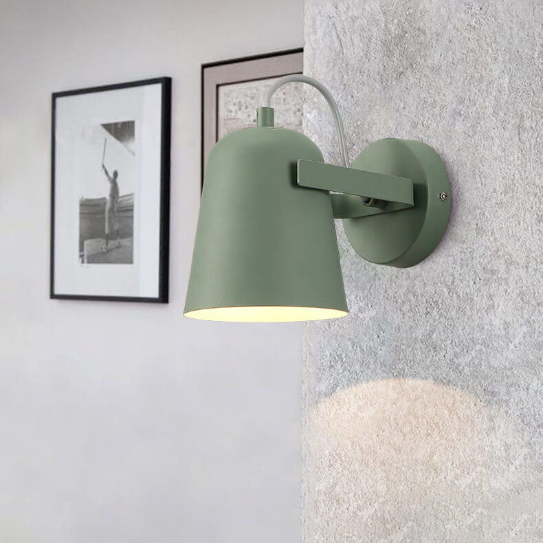 Nordic Macaron Iron Cylinder Dome 1-Light Wall Sconce