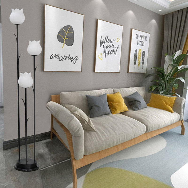 Scandinavian Black 3-Light Floor Lamp
