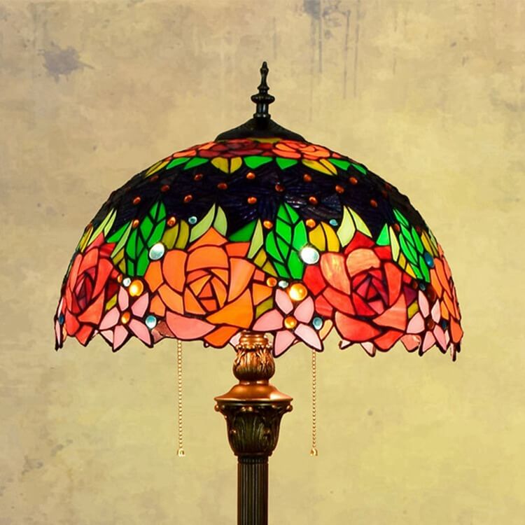 Tiffany Stained Glass 2-Light Floor Lamp
