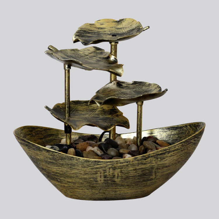 Creative Lotus Leaf Yuanbao Flowing Fountain LED Table Lamp