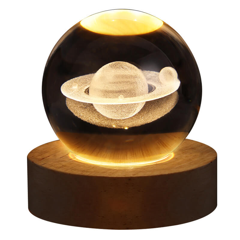 Creative Star System Crystal Ball USB LED Night Table Lamp