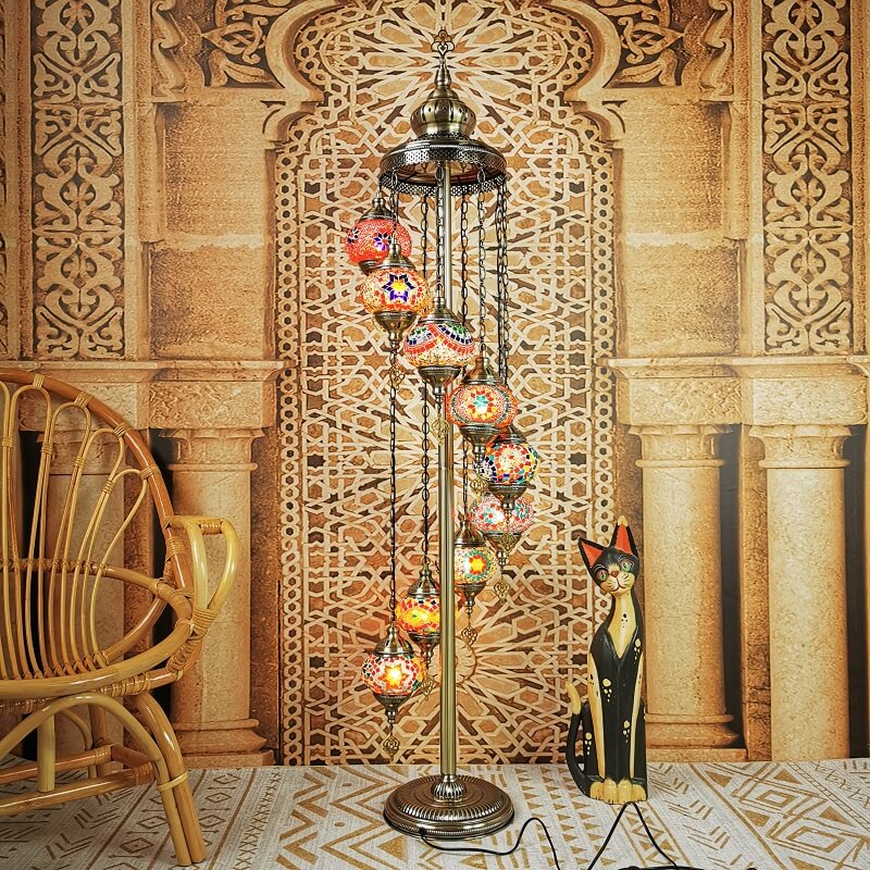 Vintage Multicolor 9-Light Floor Lamp