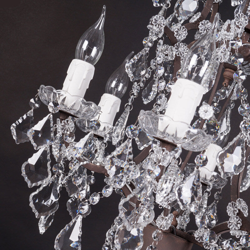 Elegant Traditional Vintage Crystal 6-Light Table Lamp