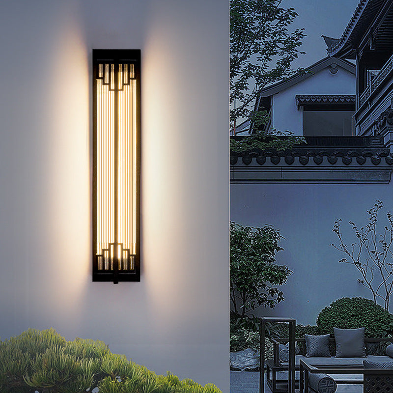 Traditional Chinese Stainless Steel Glass LED Wall Light