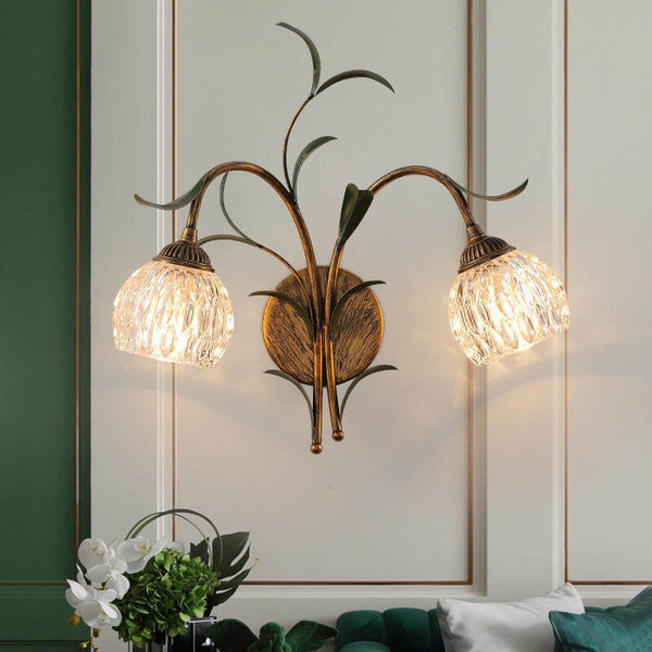 Modern Minimalist Art Glass Flower 1/2-Light Wall Sconce