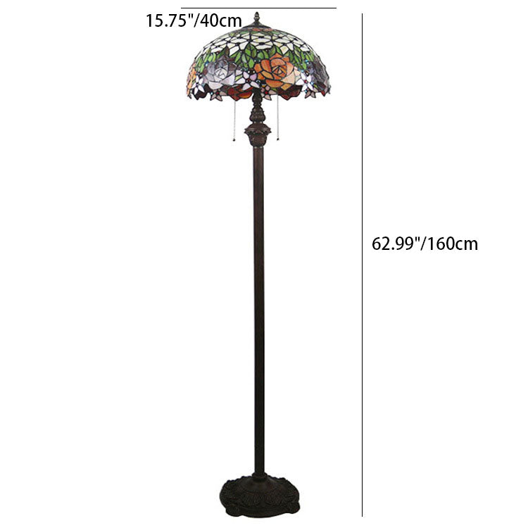 Tiffany Stained Glass 2-Light Floor Lamp