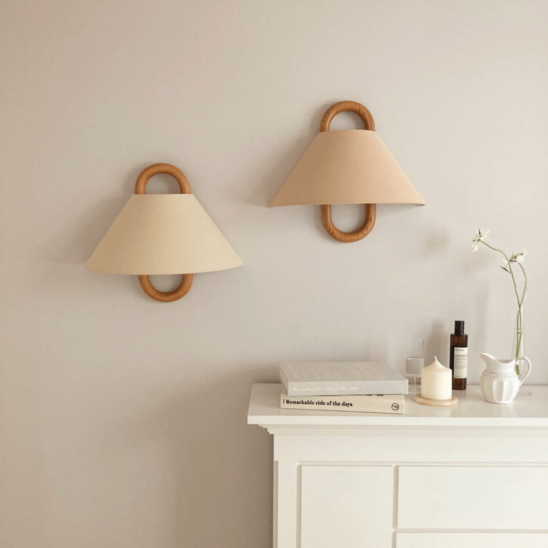 Modern Solid Wood Pleated Semi-Circle Wall Sconce