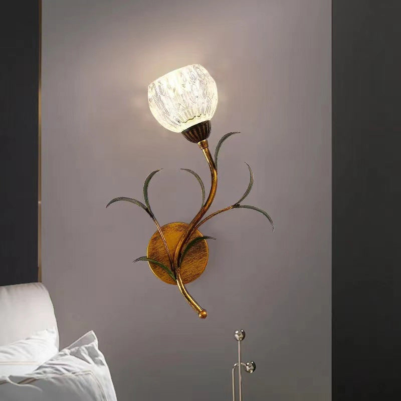 Modern Minimalist Art Glass Flower 1/2-Light Wall Sconce