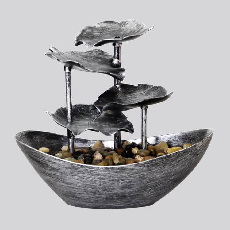 Creative Lotus Leaf Yuanbao Flowing Fountain LED Table Lamp