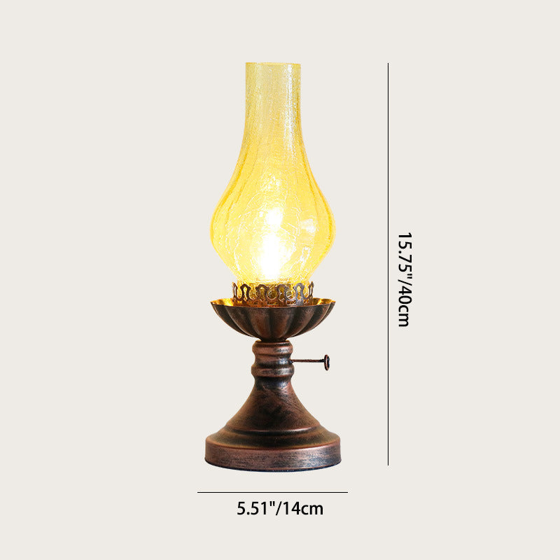 Traditional Vintage Candelabra Iron Glass 1-Light Table Lamp