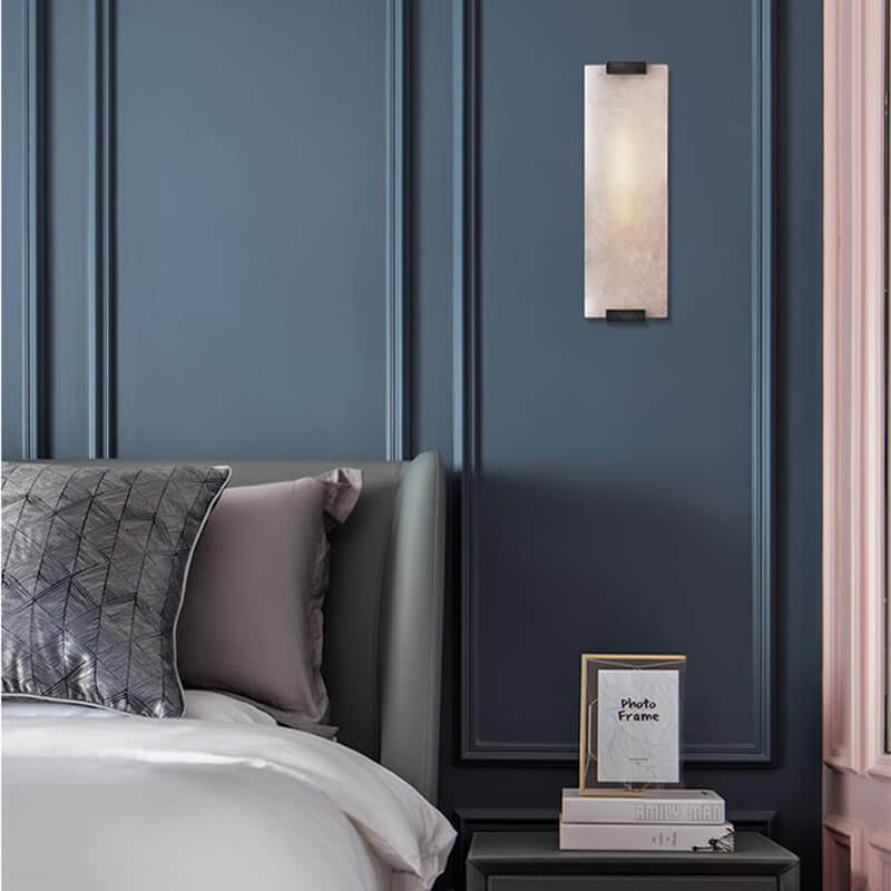 Nordic Light Luxury Copper Marble Strip Design Wall Sconce