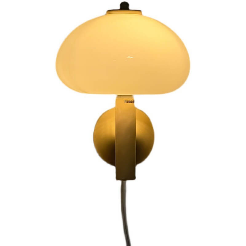 Contemporary Nordic Milk White Iron Glass Dome Wall Sconce