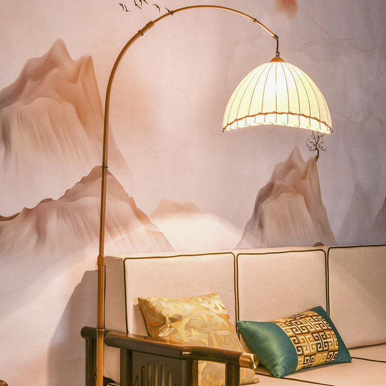 Vintage Beige Floor Lamp