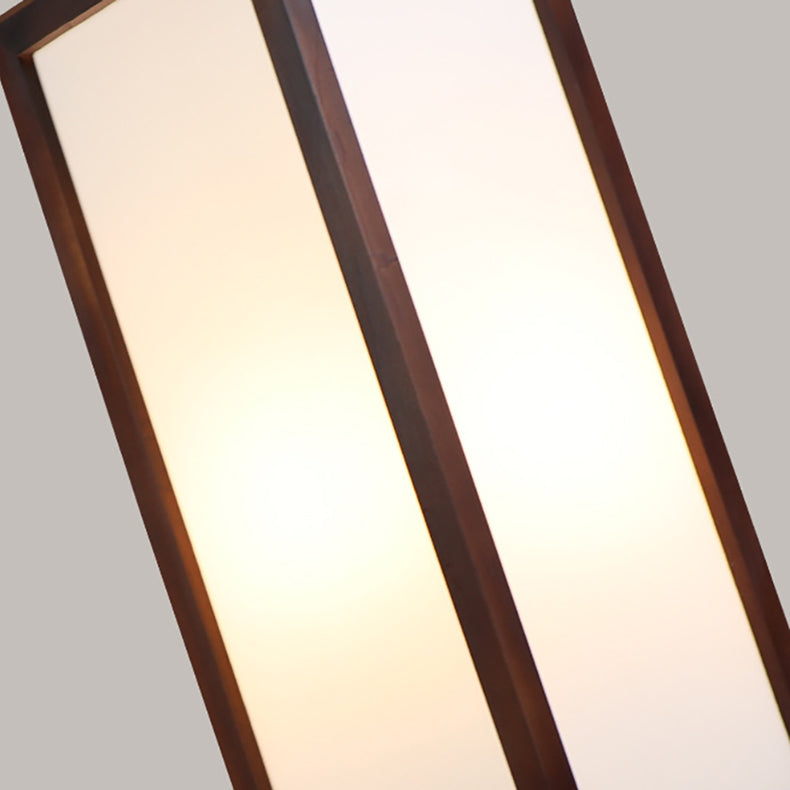 Traditional Chinese Walnut Arc Floor Lamp