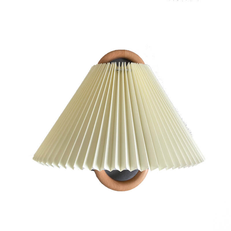 Modern Solid Wood Pleated Semi-Circle Wall Sconce