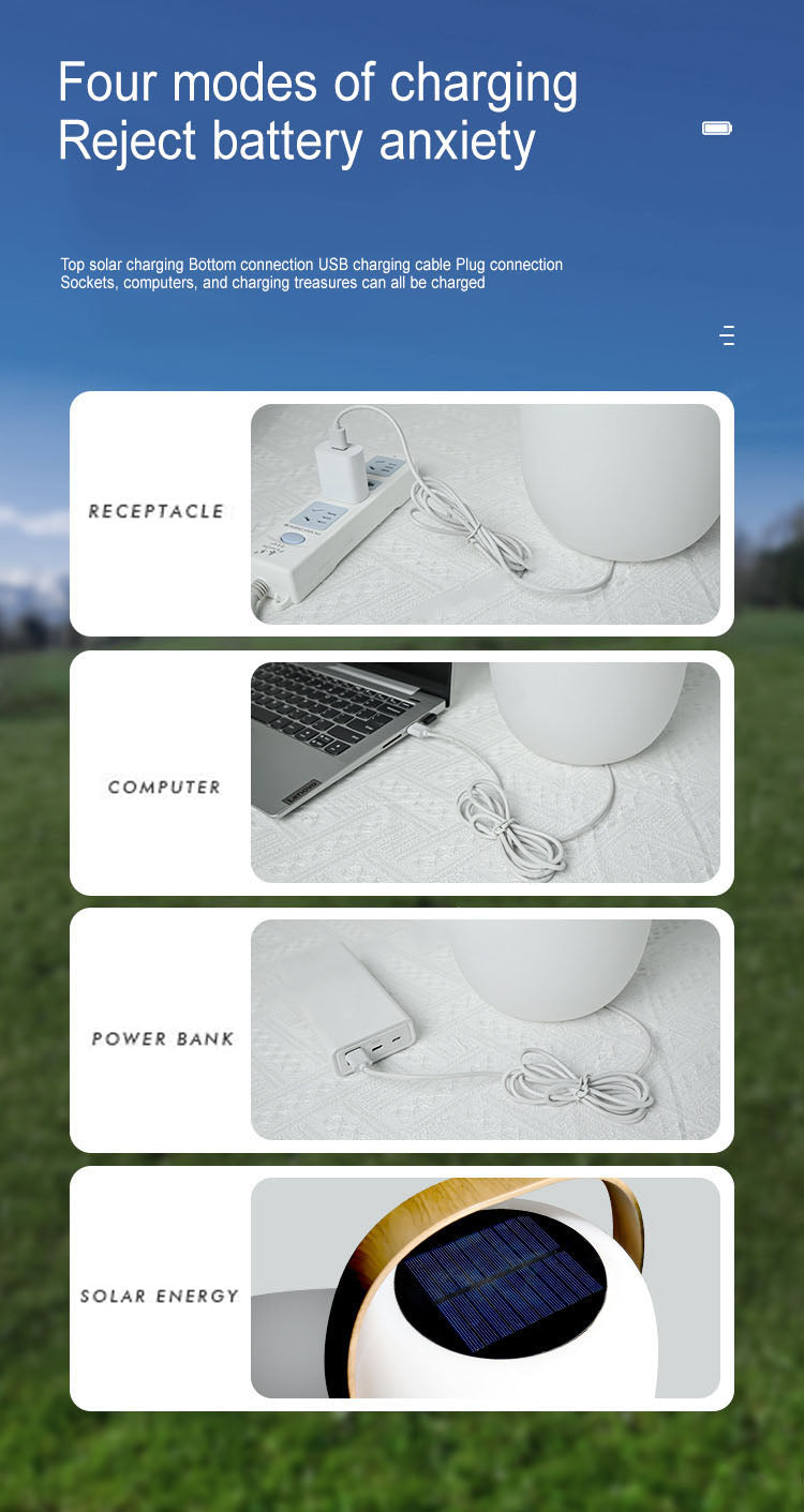 Solar PE Portable Basket LED Outdoor Waterproof Table Lamp
