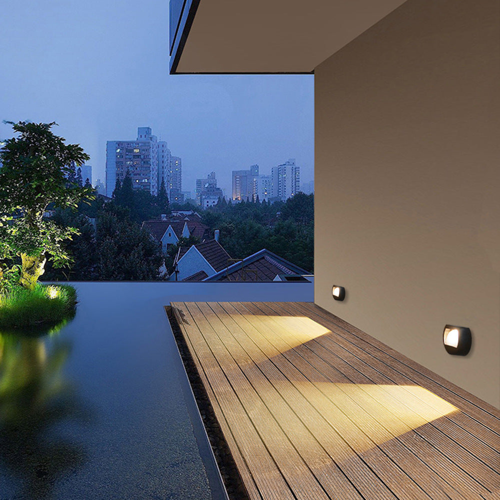Modern Minimalist Solar LED Outdoor Patio Step Wall Light