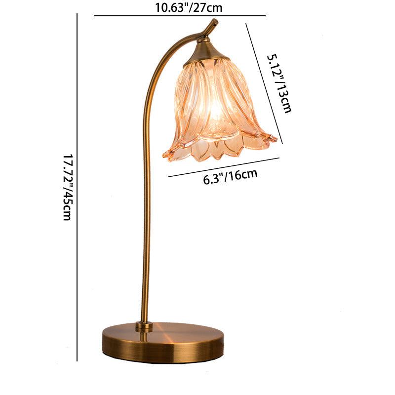 Modern Art Deco Round Flower Shaped Metal Glass Table Lamp
