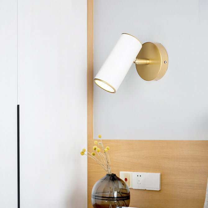 Modern Simplicity Plated Cylindrical Spotlight Wall Sconce