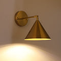 Contemporary Industrial Iron Plated Brass Cone Wall Sconce