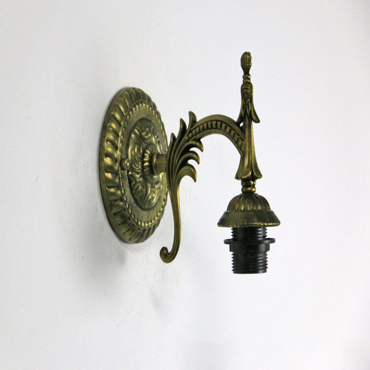 European Vintage Tiffany Flower Shaped Glass Wall Sconce