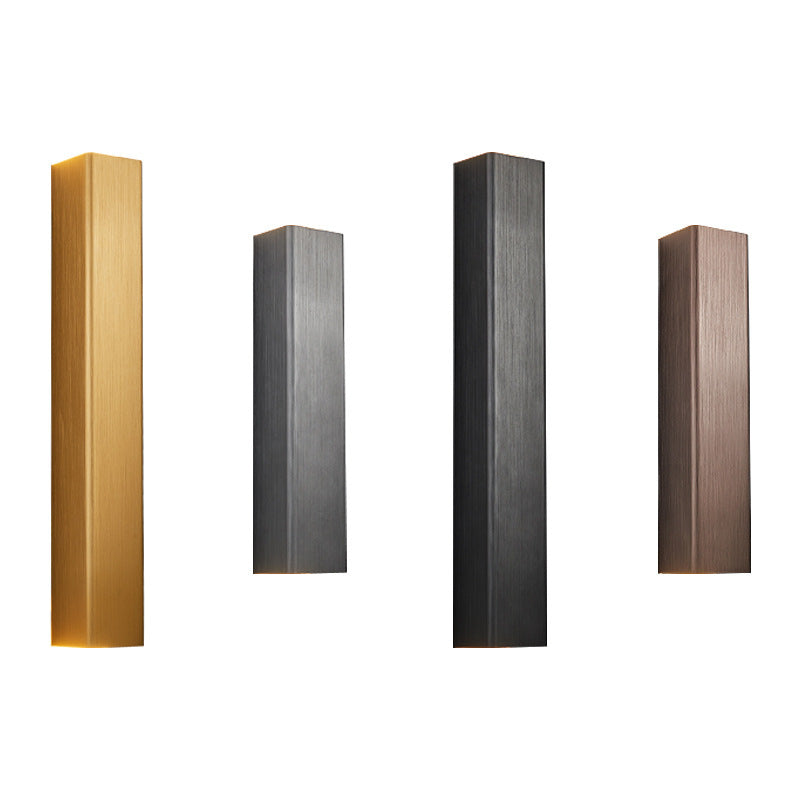 Nordic Minimalist Brushed Aluminum Rectangular Wall Sconce