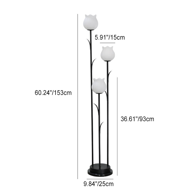 Scandinavian Black 3-Light Floor Lamp