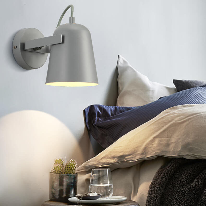 Nordic Macaron Iron Cylinder Dome 1-Light Wall Sconce