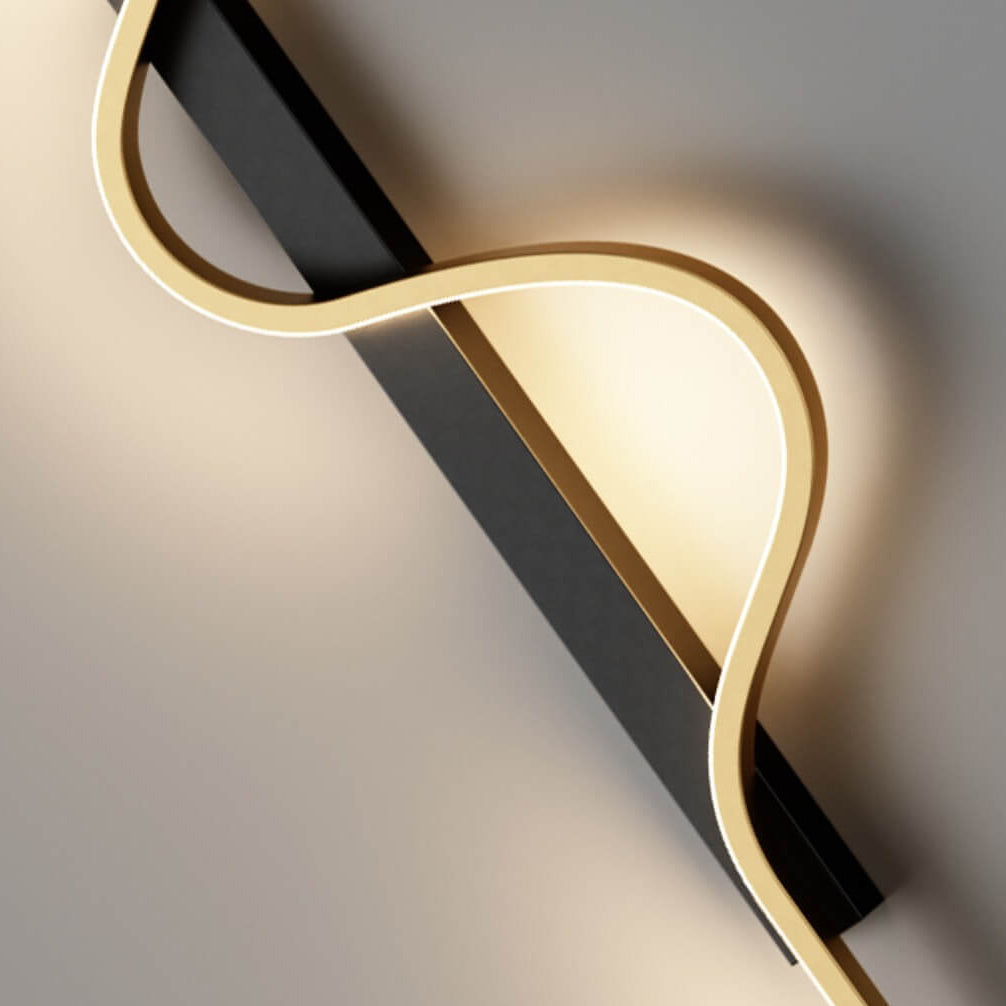 Modern Minimalist Long Wave Design Aluminum LED Wall Sconce